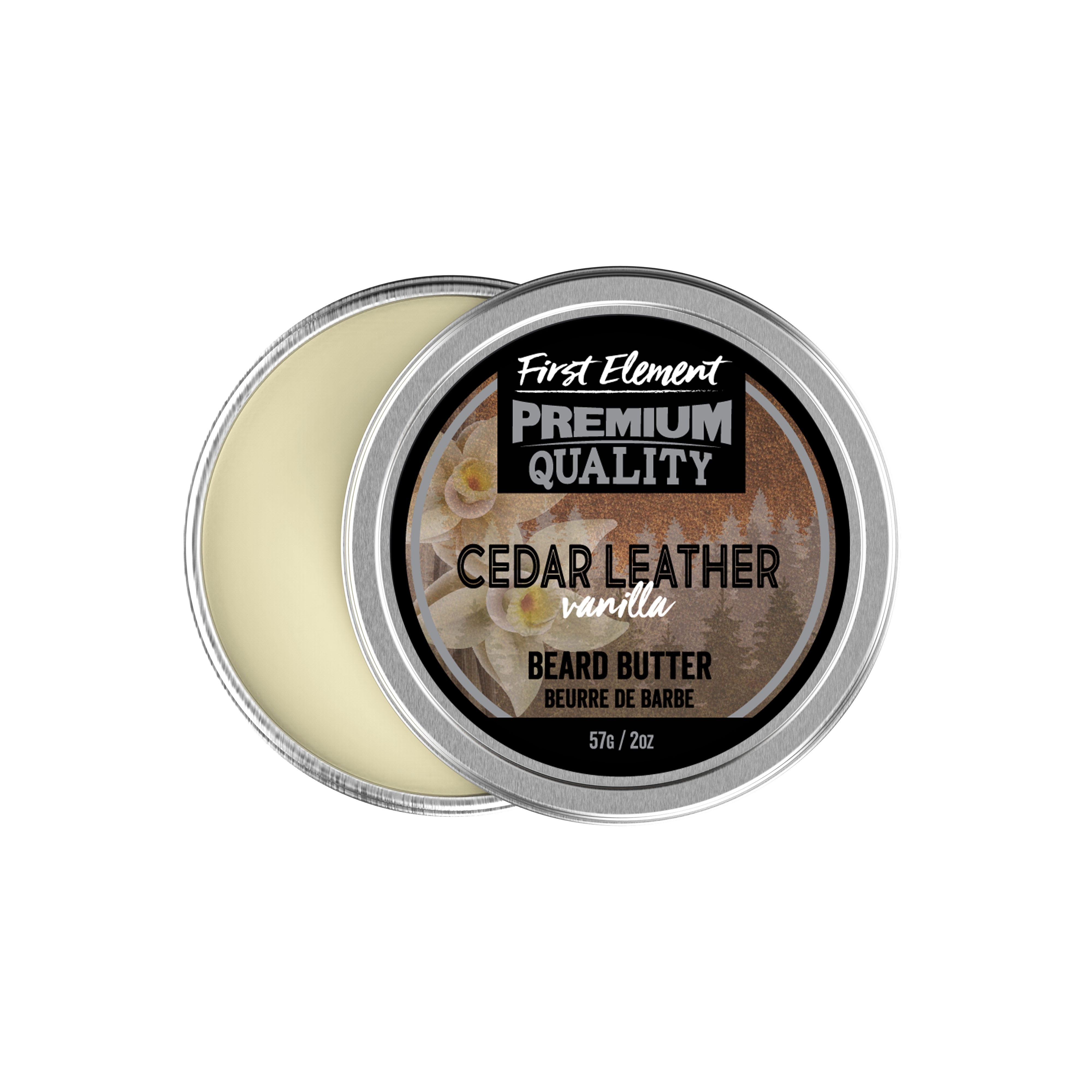 Cedar Leather Beard Butter - made in canada on a white background