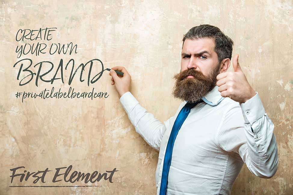 Man holding his thumb up - Writing create your own brand - Private Label Beard Care 