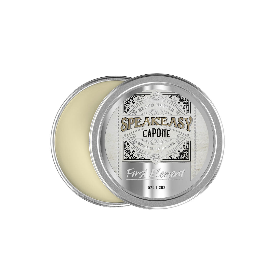 Speakeasy Capone First Element product in a silver tin on a white background