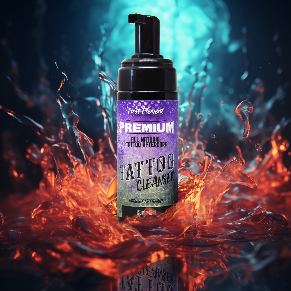 150ml Large Tattoo Cleanser - Premium Canadian-made formula on a white background. Cleanse, soothe & aid your tattoos healing process.