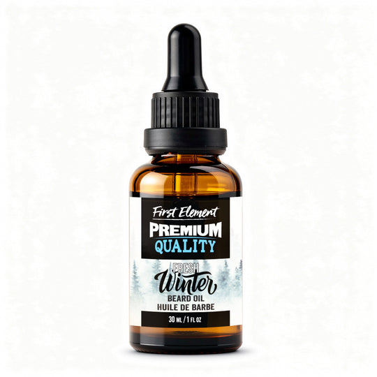 Fresh Winter Beard Oil by First Element on a white background - made in canada