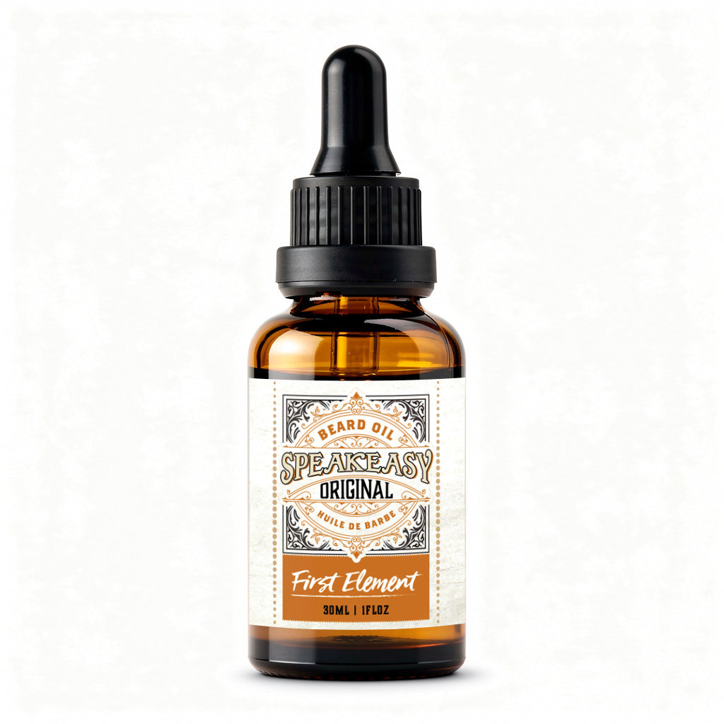 Speakeasy Original Beard Oil by First Element on a white background - made in canada