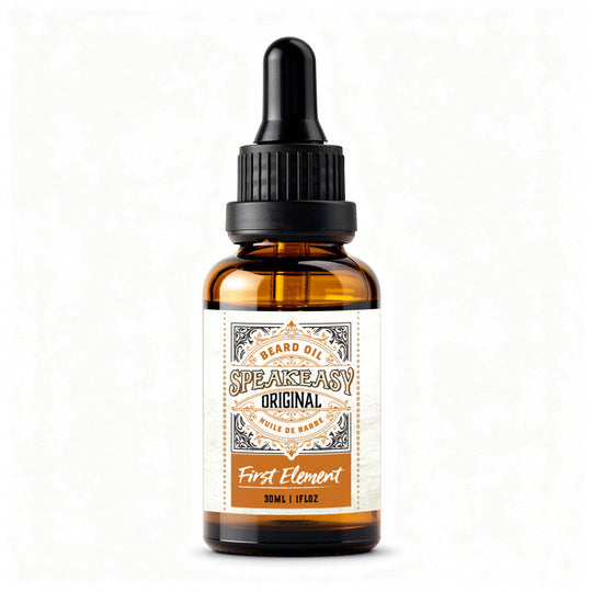 Speakeasy Original Beard Oil by First Element on a white background - made in canada