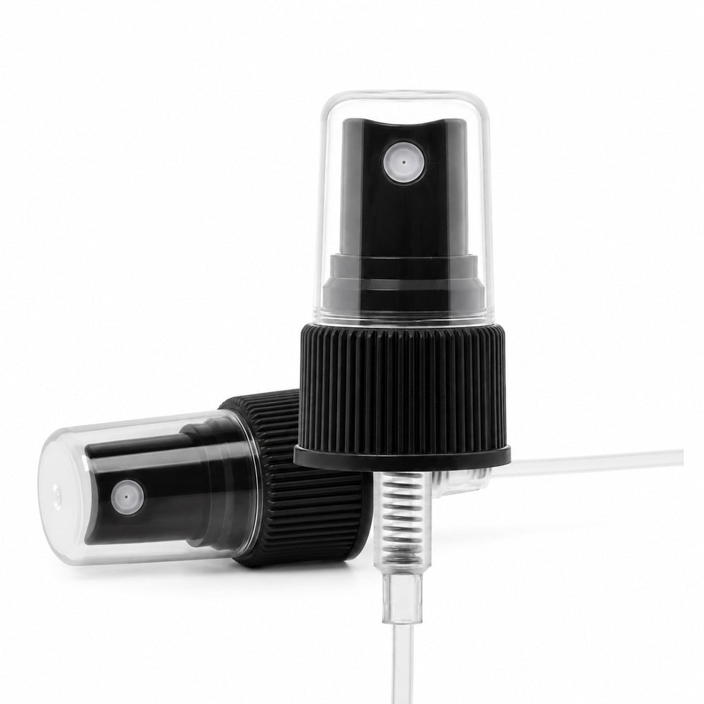 Black fine mist sprayer on a white background