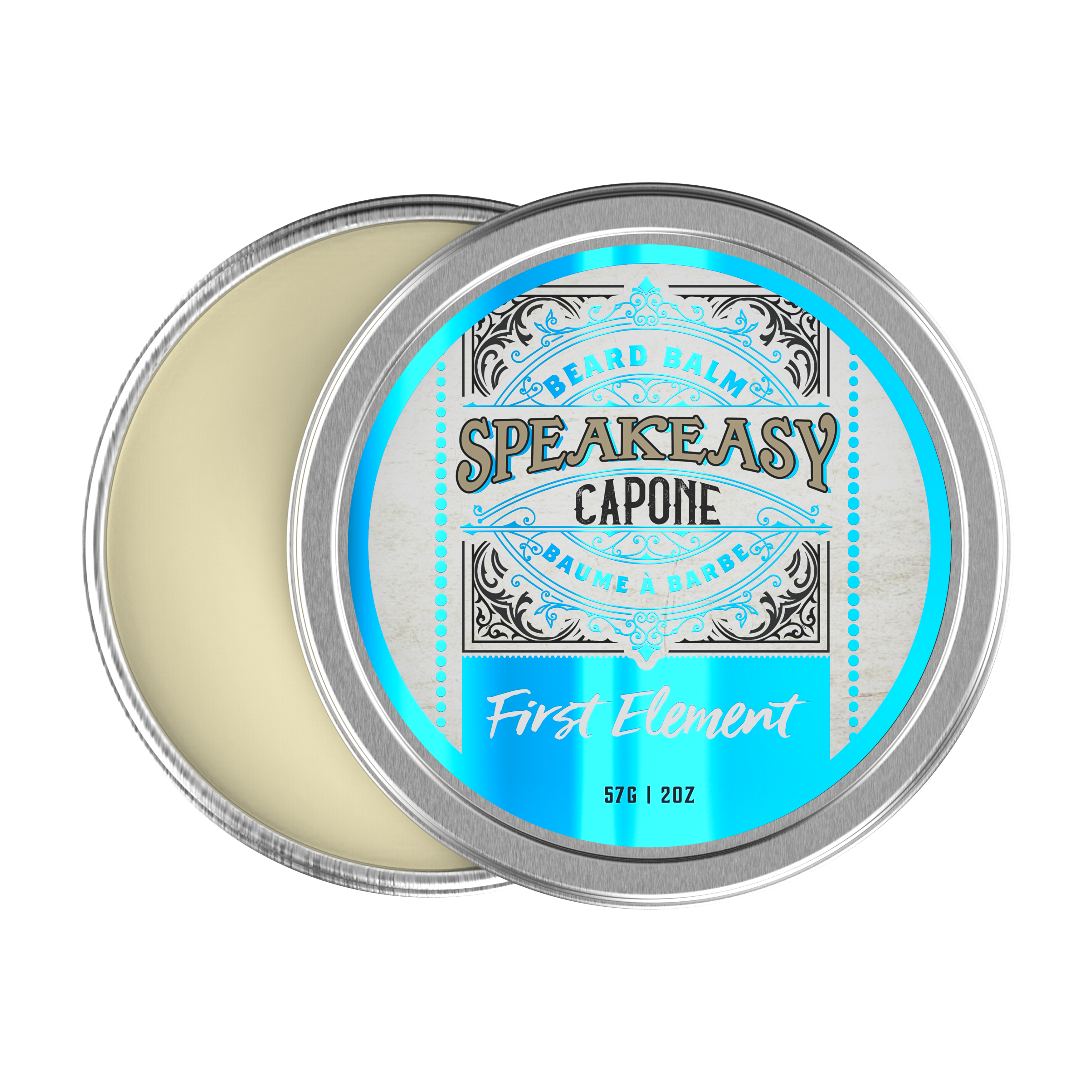 Speakeasy Capone Beard Balm. Hand-poured in small batches and proudly made in Canada, our beard balm comes in a convenient 2oz metal tin with a secure screw-on top and tamper-evident seal. Elevate your grooming routine with our beard balm, because every beard deserves the best care.